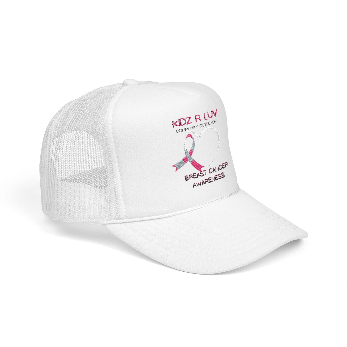 Pink Foam Trucker Hat for Breast Cancer Awareness, Community Outreach, Casual Cap, Gift for Her, Supportive Fashion