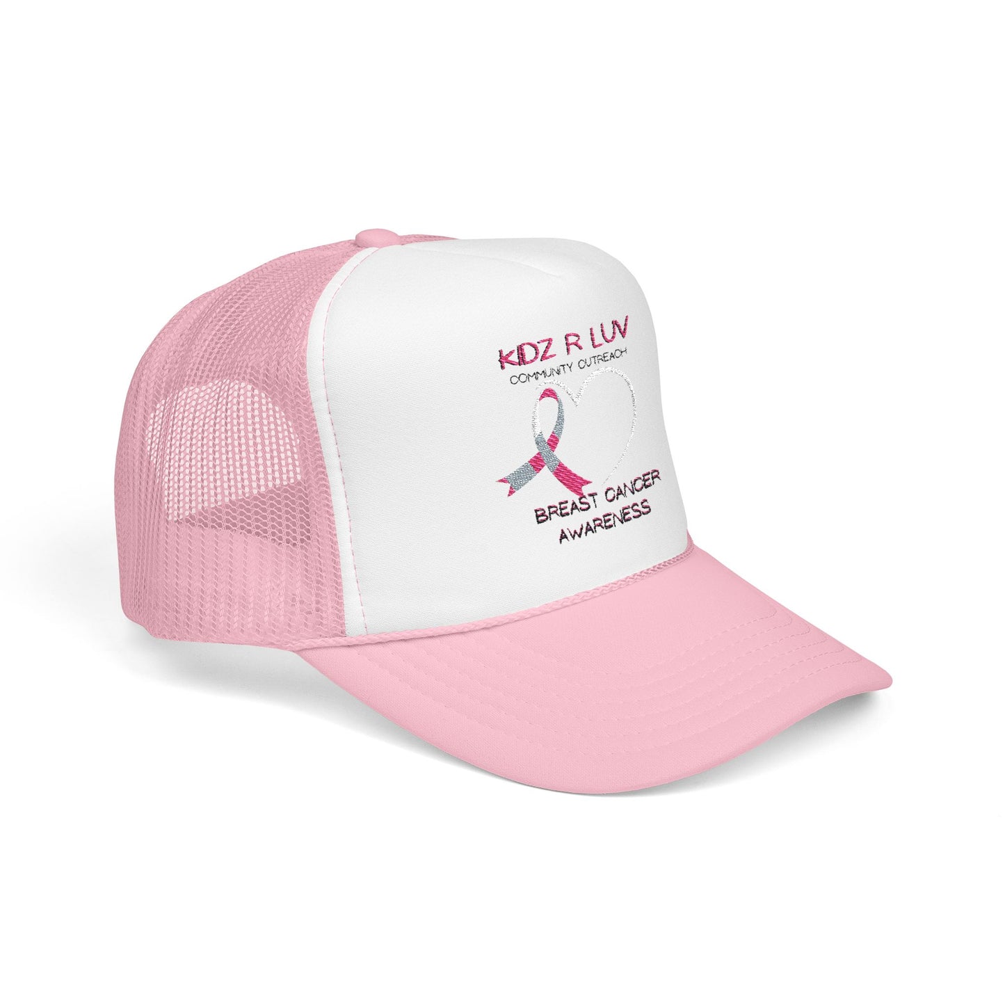 Pink Foam Trucker Hat for Breast Cancer Awareness, Community Outreach, Casual Cap, Gift for Her, Supportive Fashion