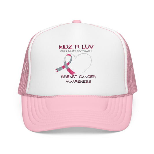 Pink Foam Trucker Hat for Breast Cancer Awareness, Community Outreach, Casual Cap, Gift for Her, Supportive Fashion